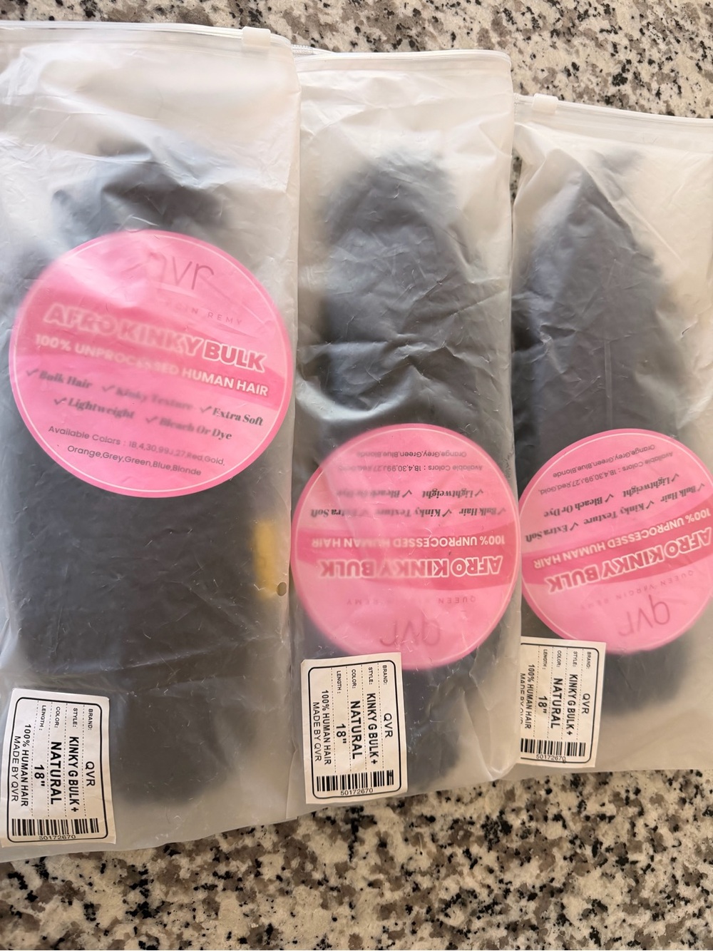 QVR Afro Kinkys Bulk Human Hair for Dreadlock Extensions Repair Locs, Twist 18in